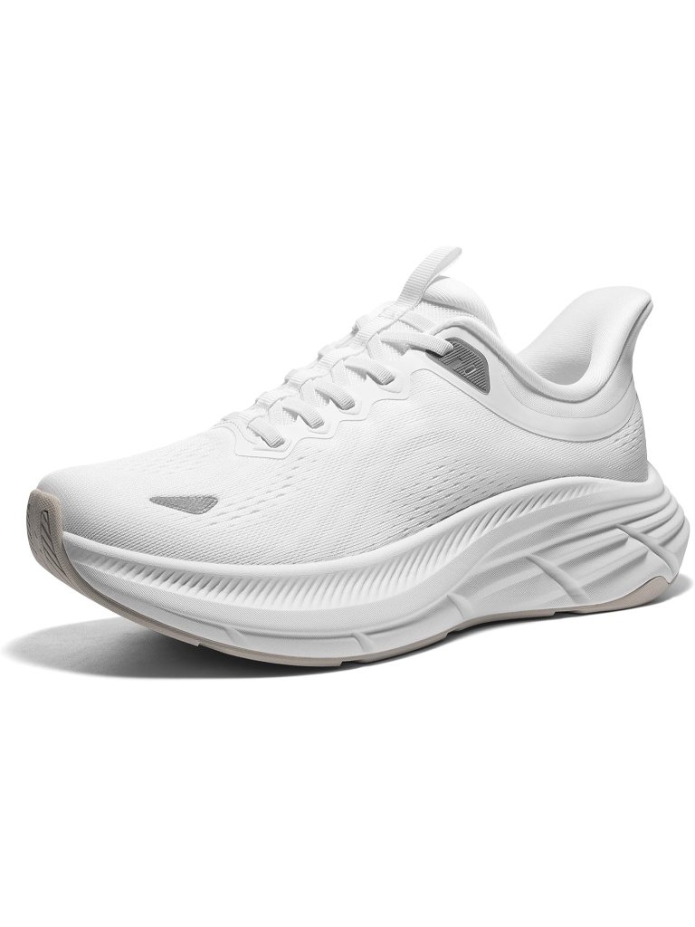 Men's White Slip On Walking Shoes Cushioning Hands Free Non Slip Tennis Sneakers